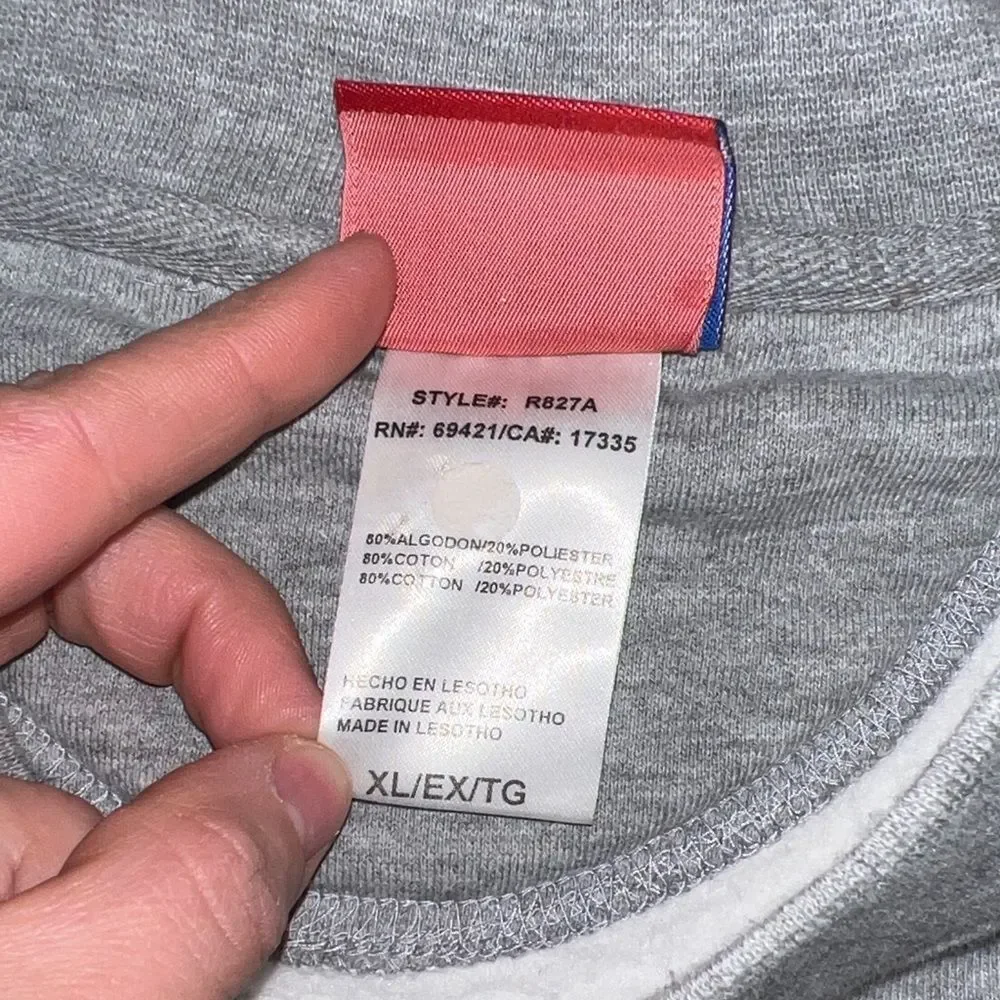 Reebok Gray Crewneck Sweater with Bold Eagle Logo